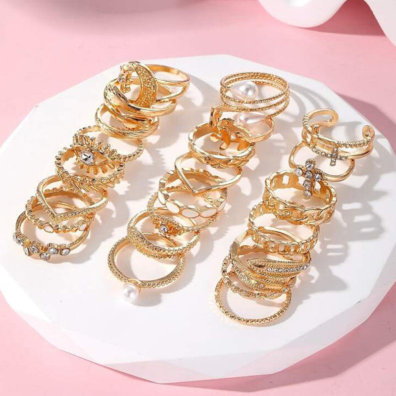 Gold Plated Stackable Rings (Pack of 23)