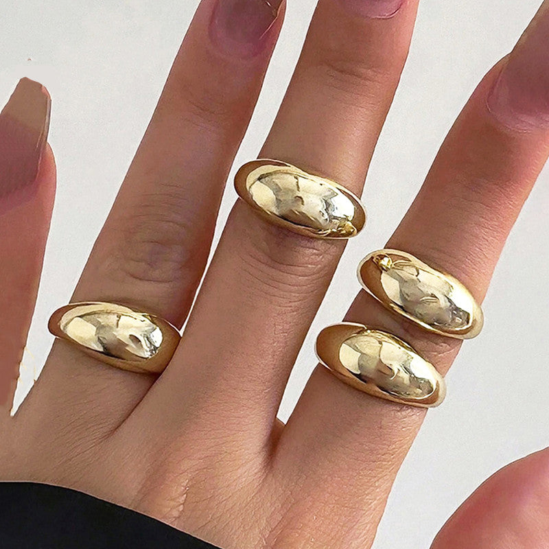 Trending Gold Plated Set of 4 Stackable Finger Rings