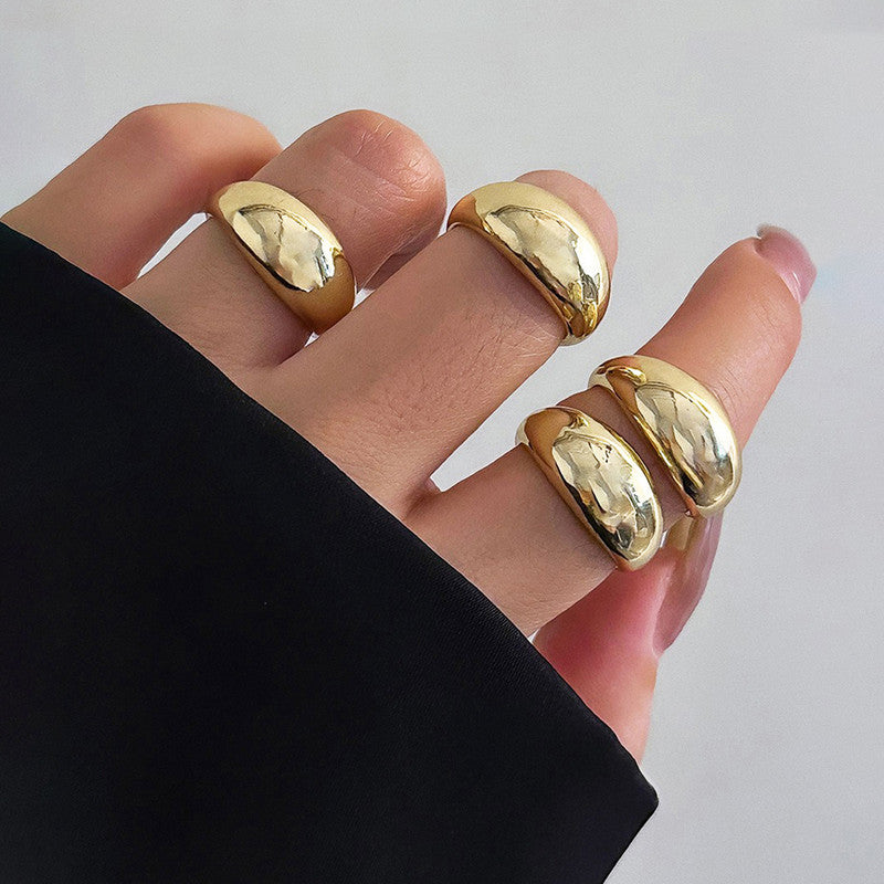 Trending Gold Plated Set of 4 Stackable Finger Rings