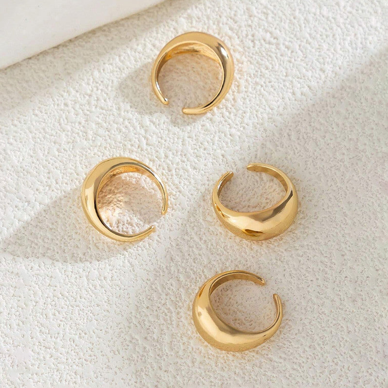 Trending Gold Plated Set of 4 Stackable Finger Rings