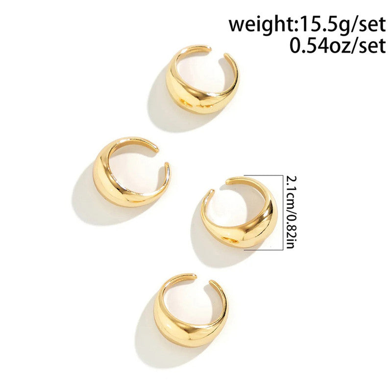 Trending Gold Plated Set of 4 Stackable Finger Rings