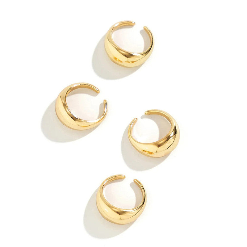 Trending Gold Plated Set of 4 Stackable Finger Rings