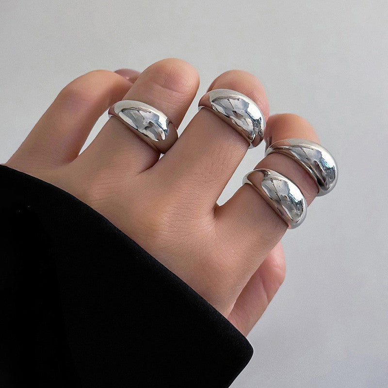 Trending Silver Plated Set of 4 Stackable Finger Rings