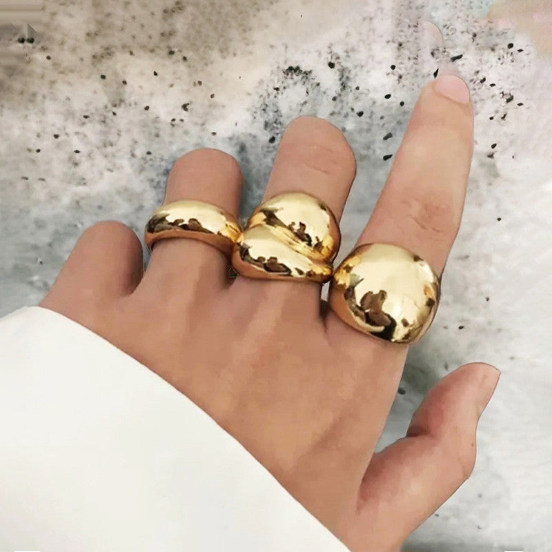 Trending Gold Plated Set of 3 Stackable Finger Rings