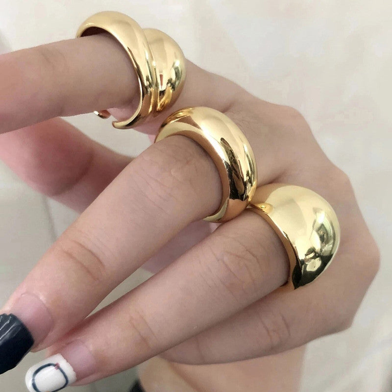 Trending Gold Plated Set of 3 Stackable Finger Rings