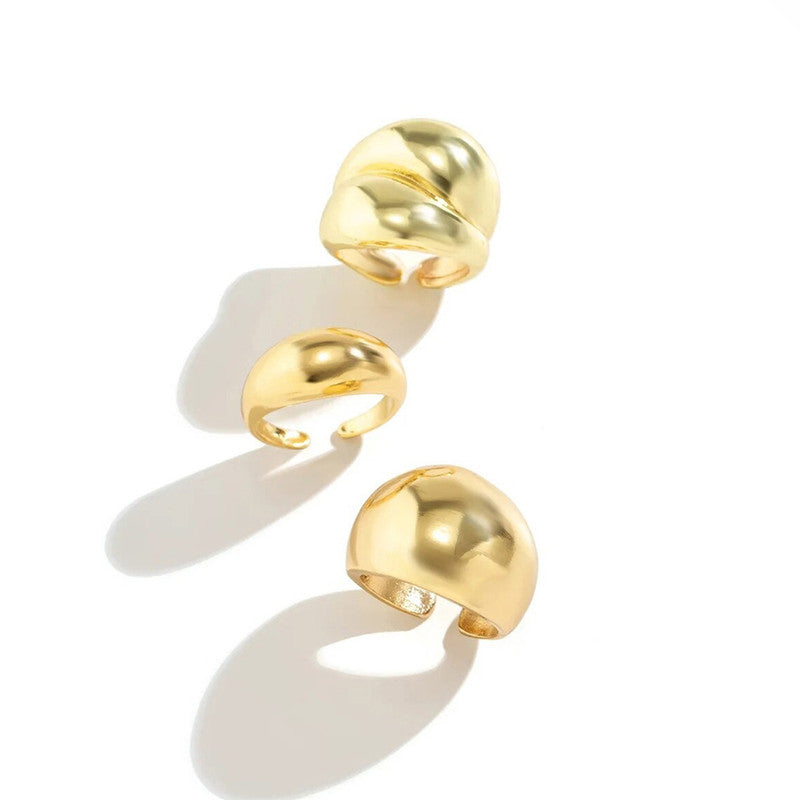 Trending Gold Plated Set of 3 Stackable Finger Rings