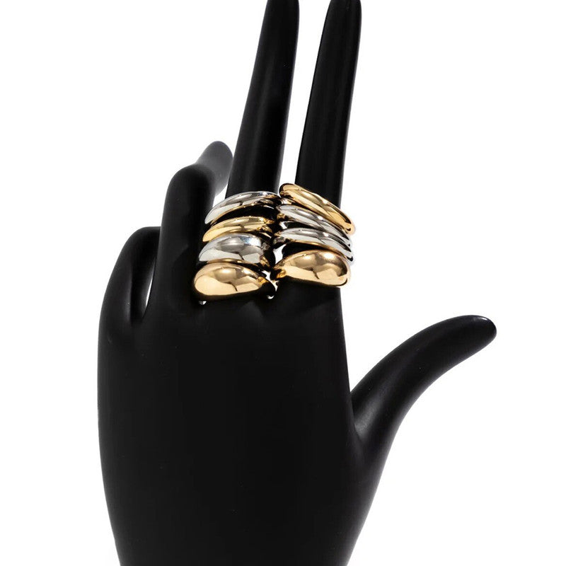 Trending Gold And Silver Plated Set of 8 Stackable Finger Rings