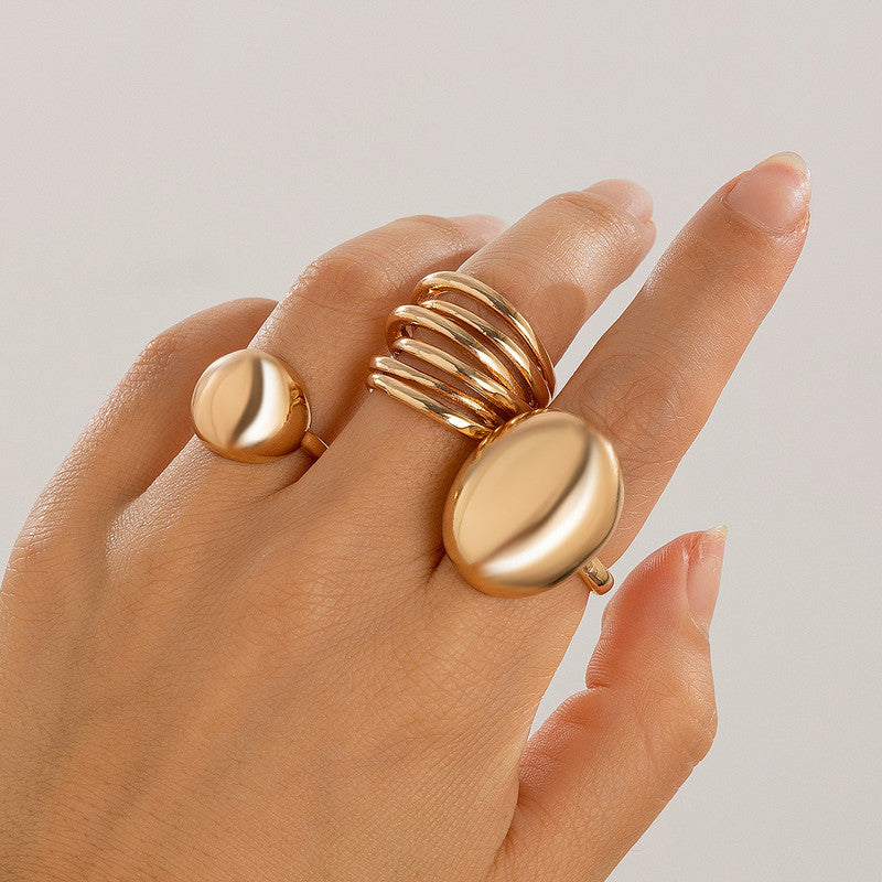 Trending Gold Plated Set of 3 Stackable Finger Rings