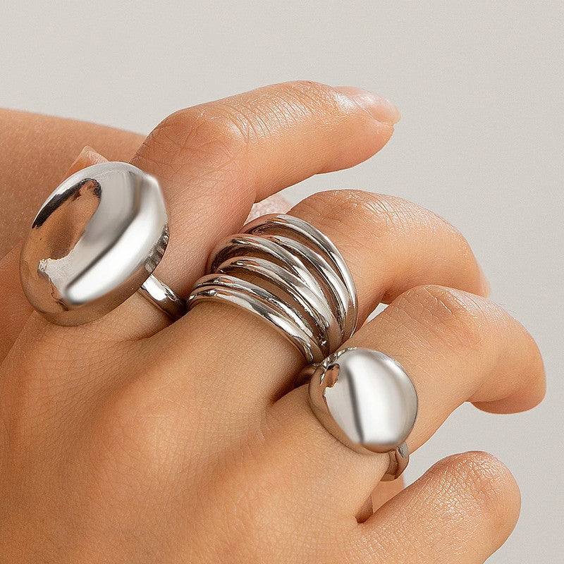 Trending Silver Plated Set of 3 Stackable Finger Rings