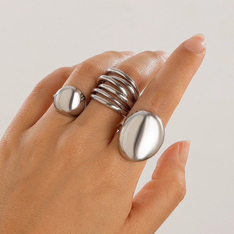 Trending Silver Plated Set of 3 Stackable Finger Rings