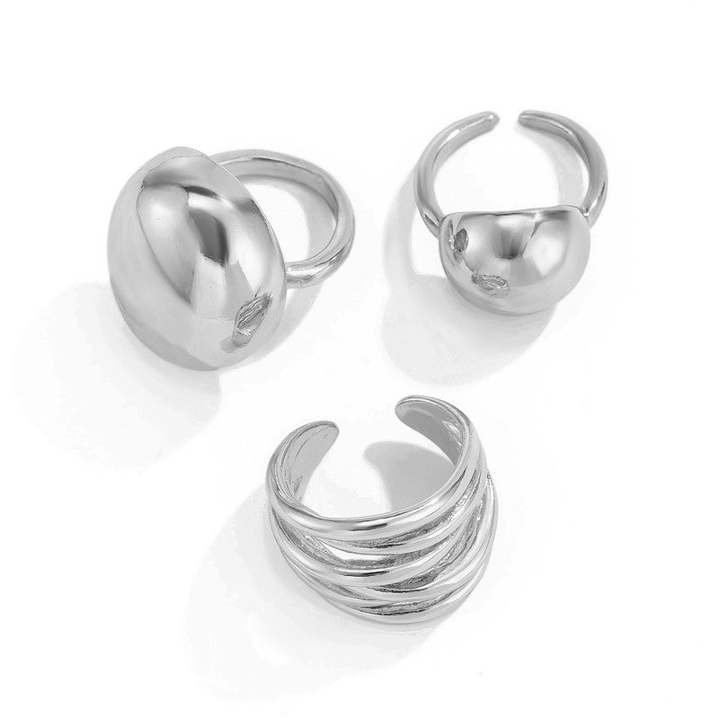 Trending Silver Plated Set of 3 Stackable Finger Rings - MySmartBazaar