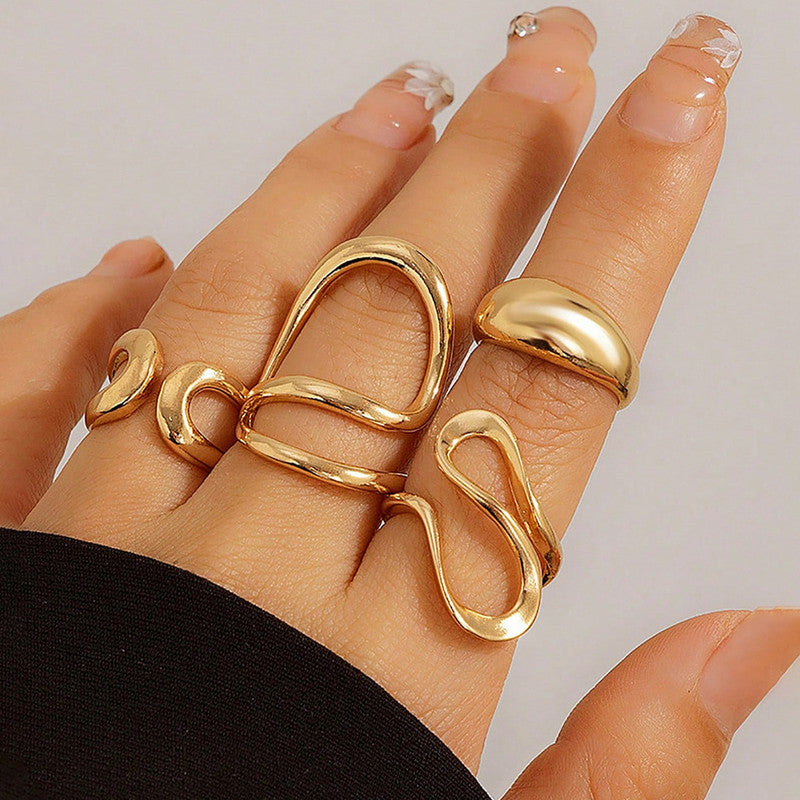 Trending Gold Plated Set of 4 Stackable Finger Rings - MySmartBazaar