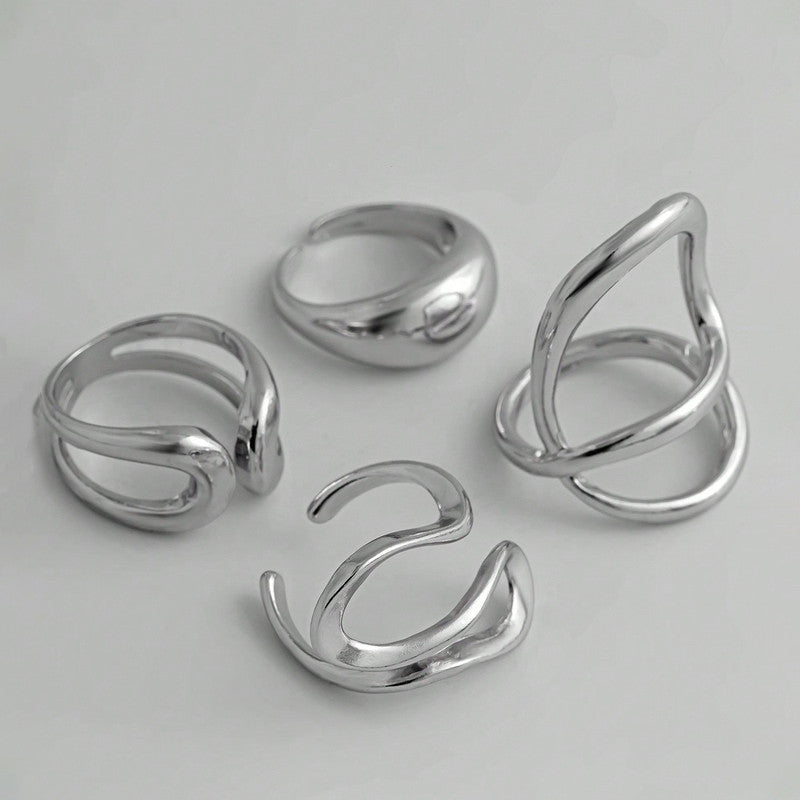 Trending Silver Plated Set of 4 Stackable Finger Rings - MySmartBazaar