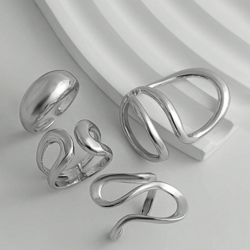 Trending Silver Plated Set of 4 Stackable Finger Rings - MySmartBazaar