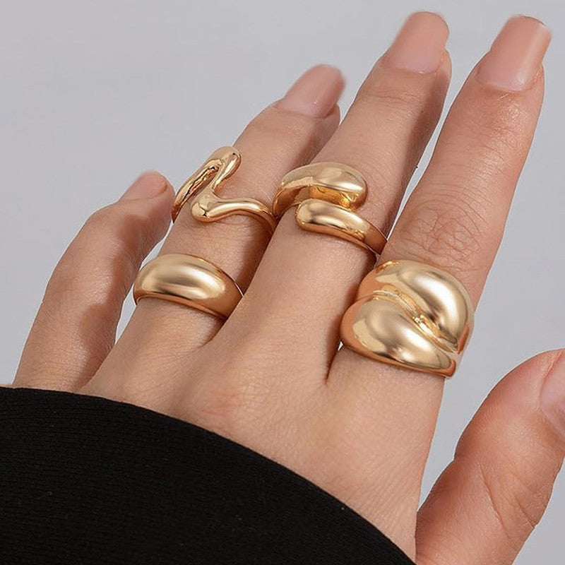 Trending Silver Plated Set of 5 Stackable Finger Rings