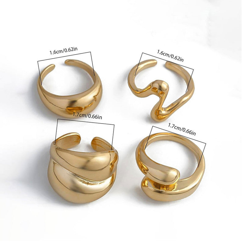 Trending Silver Plated Set of 5 Stackable Finger Rings