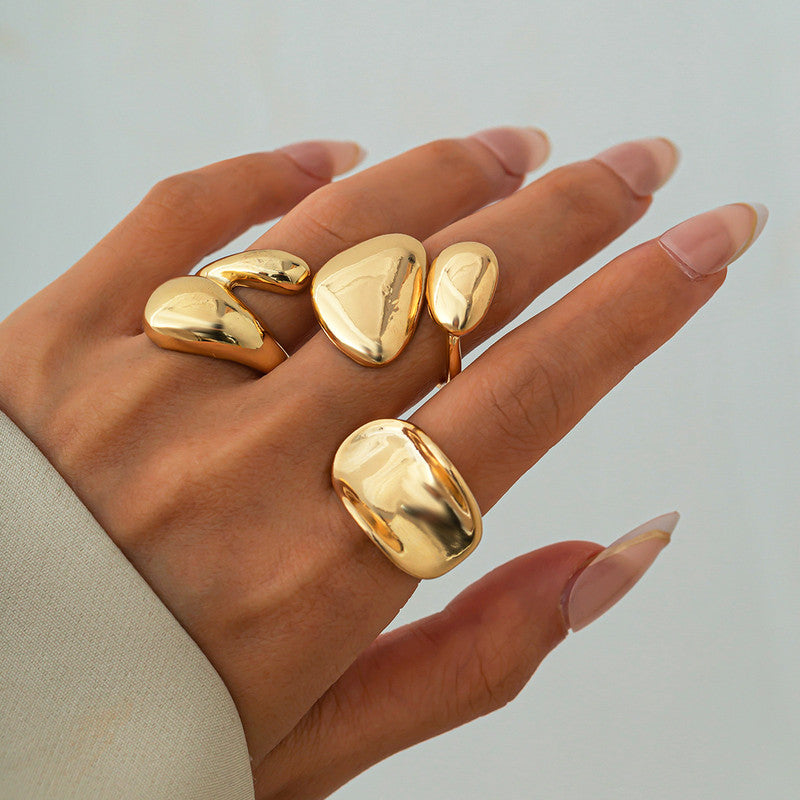 Gold Plated Stackable Rings Pack of 3 For Women