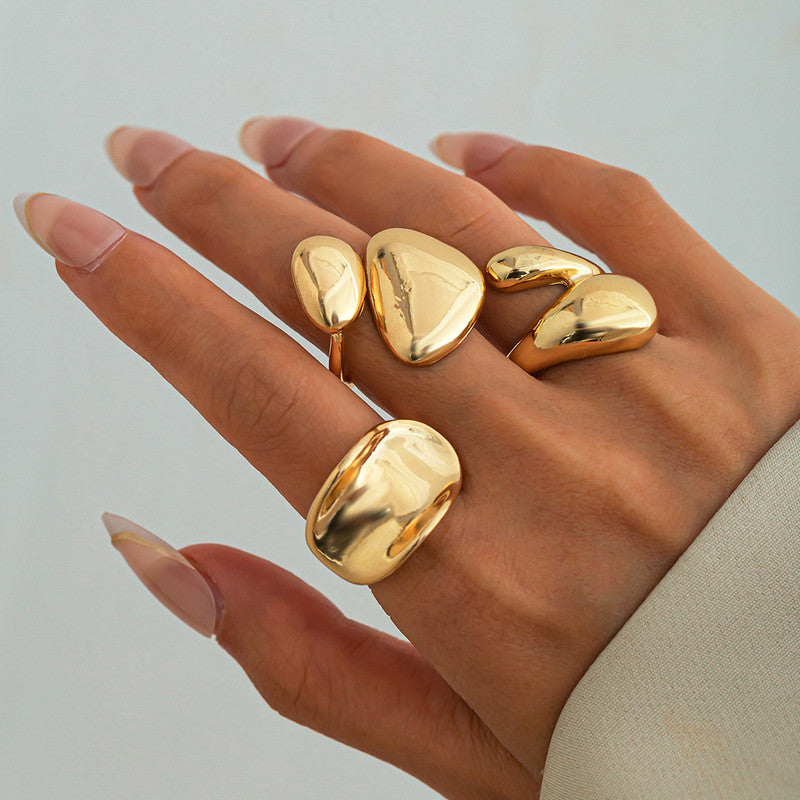 Gold Plated Stackable Rings Pack of 3 For Women
