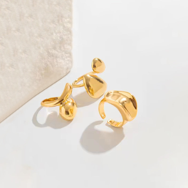 Gold Plated Stackable Rings Pack of 3 For Women