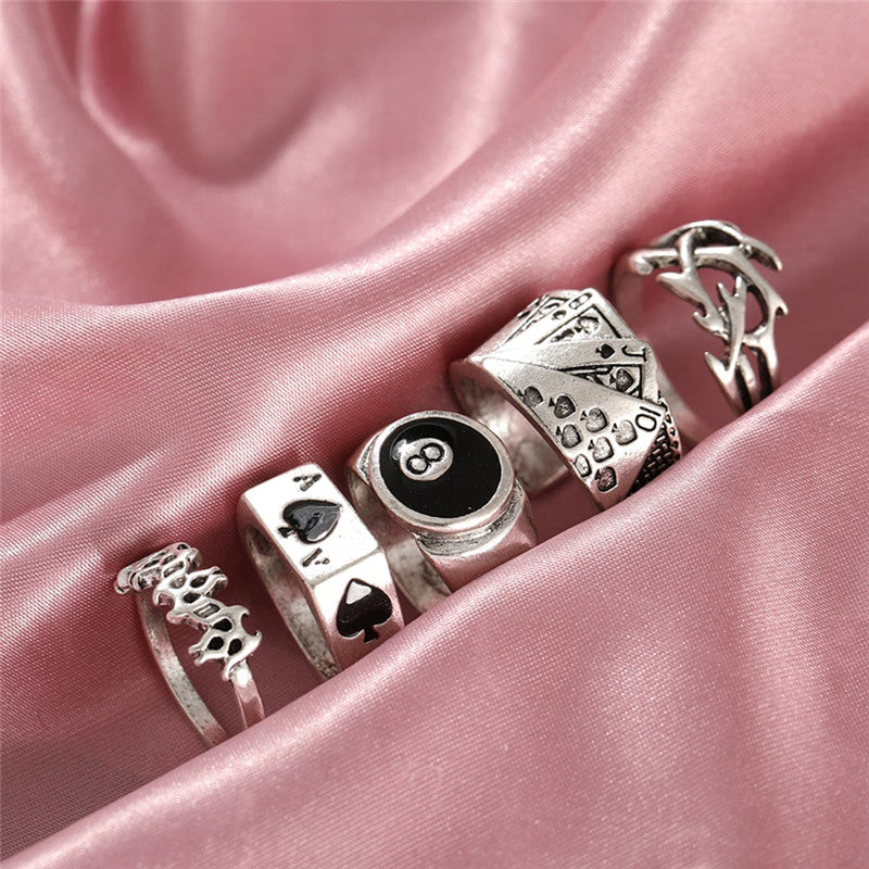 Silver Plated Stackable Rings Combo of 5 For Women