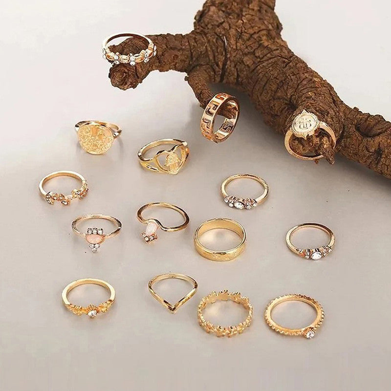 Women Contemporary Stackable Rings Set of 15