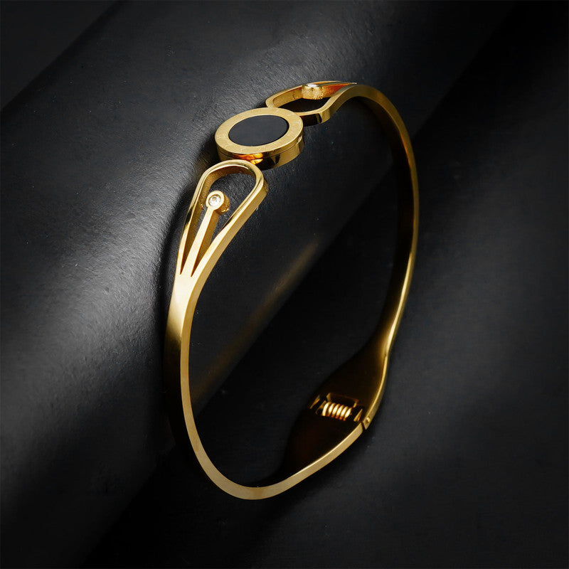 Gold Plated Stainless Steel Roman Numerals Anti Tarnish Geometric Bracelet