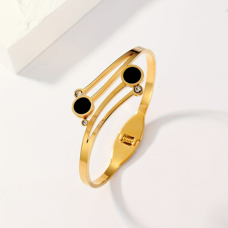 Gold Plated Stainless Steel Contemporary Anti Tarnish Geometric Bracelet