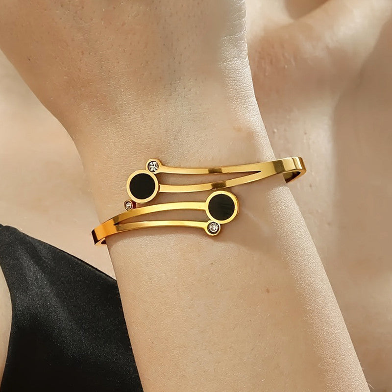 Gold Plated Stainless Steel Contemporary Anti Tarnish Geometric Bracelet