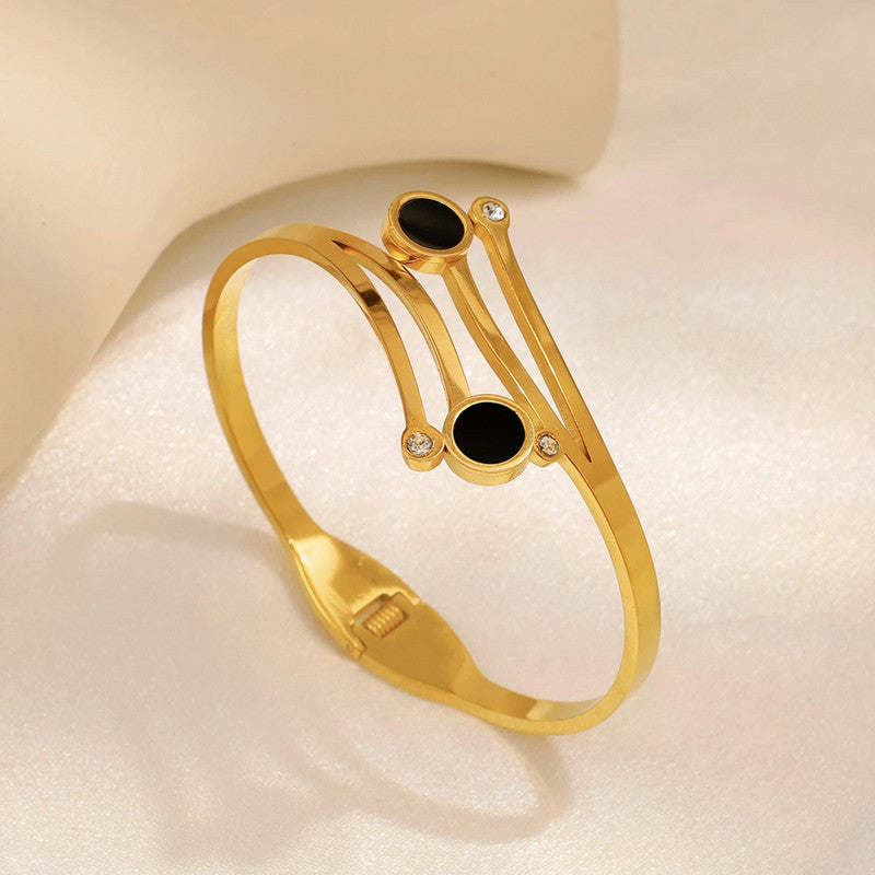 Gold Plated Stainless Steel Contemporary Anti Tarnish Geometric Bracelet