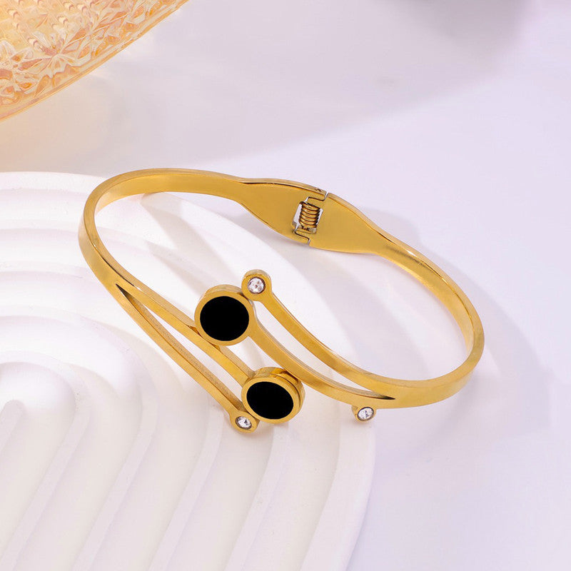Gold Plated Stainless Steel Contemporary Anti Tarnish Geometric Bracelet