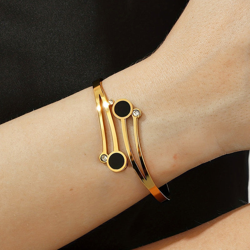 Gold Plated Stainless Steel Contemporary Anti Tarnish Geometric Bracelet