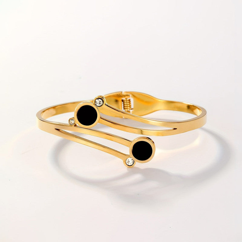 Gold Plated Stainless Steel Contemporary Anti Tarnish Geometric Bracelet