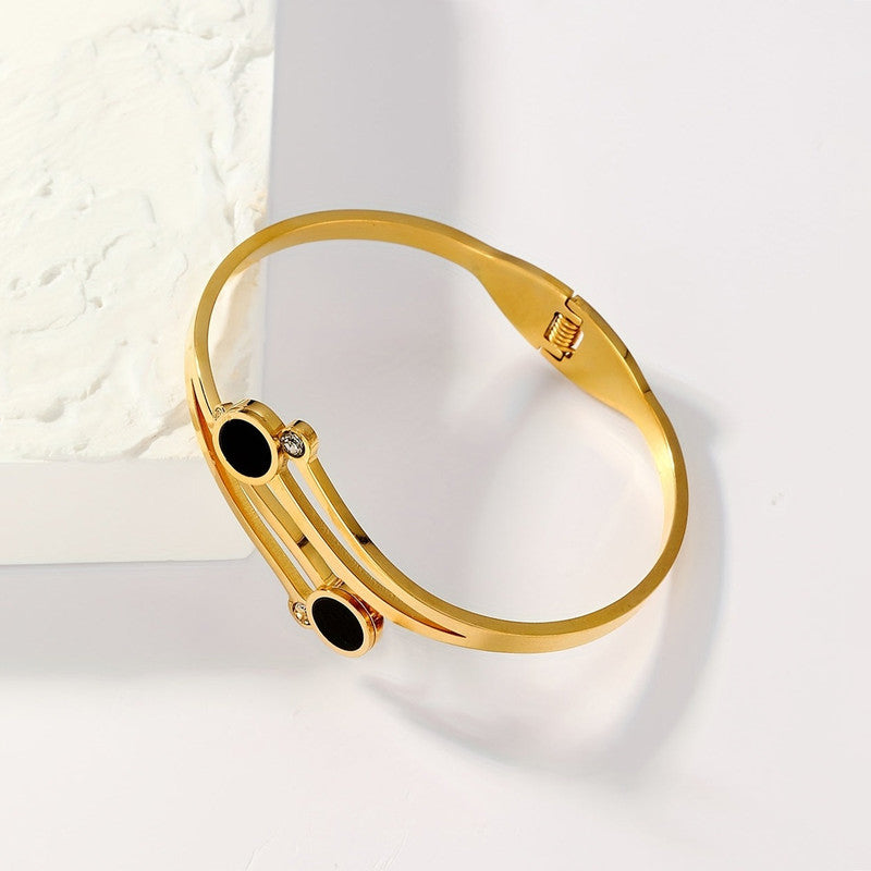 Gold Plated Stainless Steel Contemporary Anti Tarnish Geometric Bracelet
