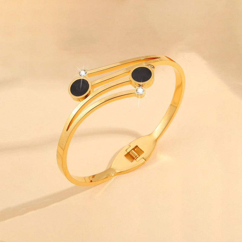 Gold Plated Stainless Steel Contemporary Anti Tarnish Geometric Bracelet