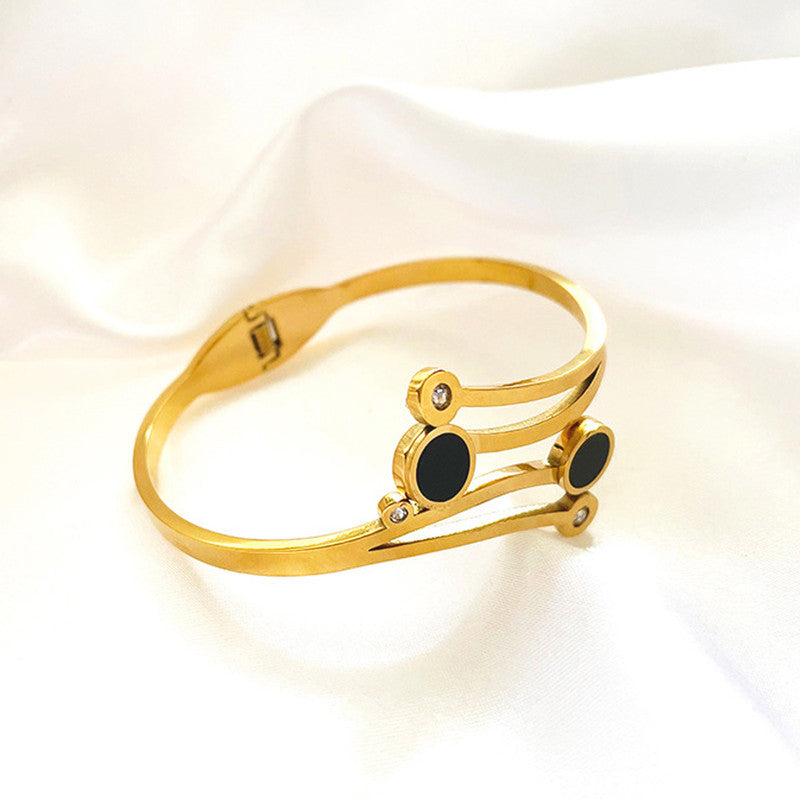 Gold Plated Stainless Steel Contemporary Anti Tarnish Geometric Bracelet