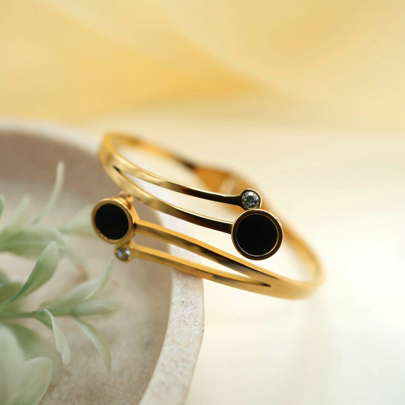 Gold Plated Stainless Steel Contemporary Anti Tarnish Geometric Bracelet