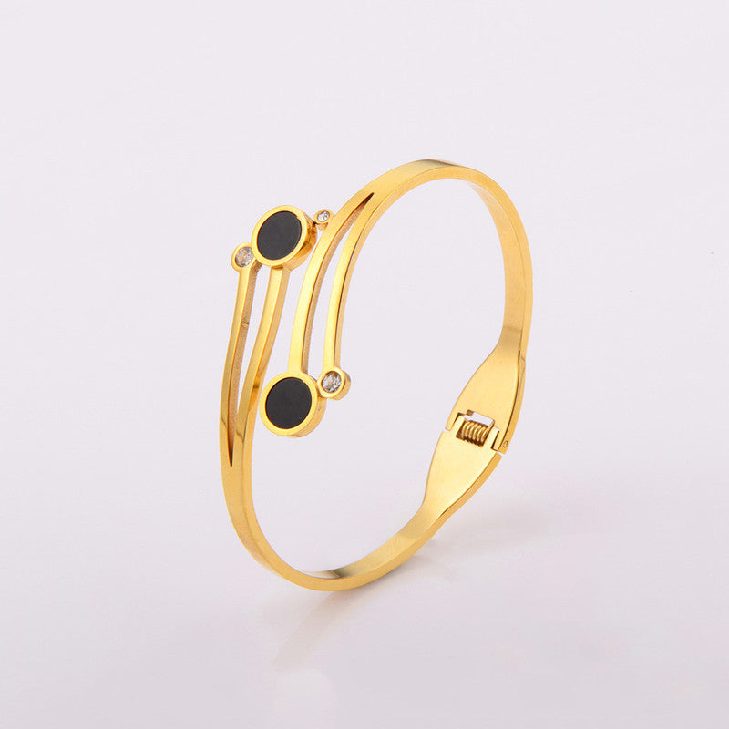Gold Plated Stainless Steel Contemporary Anti Tarnish Geometric Bracelet