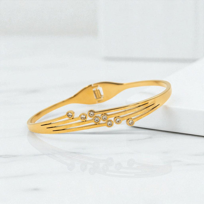 Gold Plated Stainless Steel Contemporary Anti Tarnish Geometric Bracelet