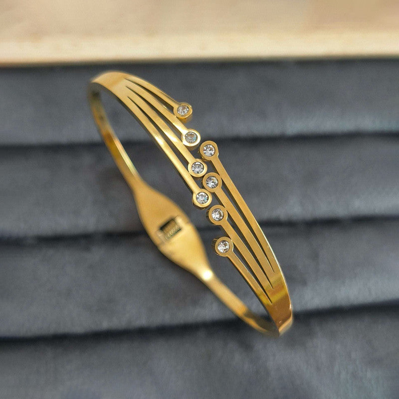 Gold Plated Stainless Steel Contemporary Anti Tarnish Geometric Bracelet