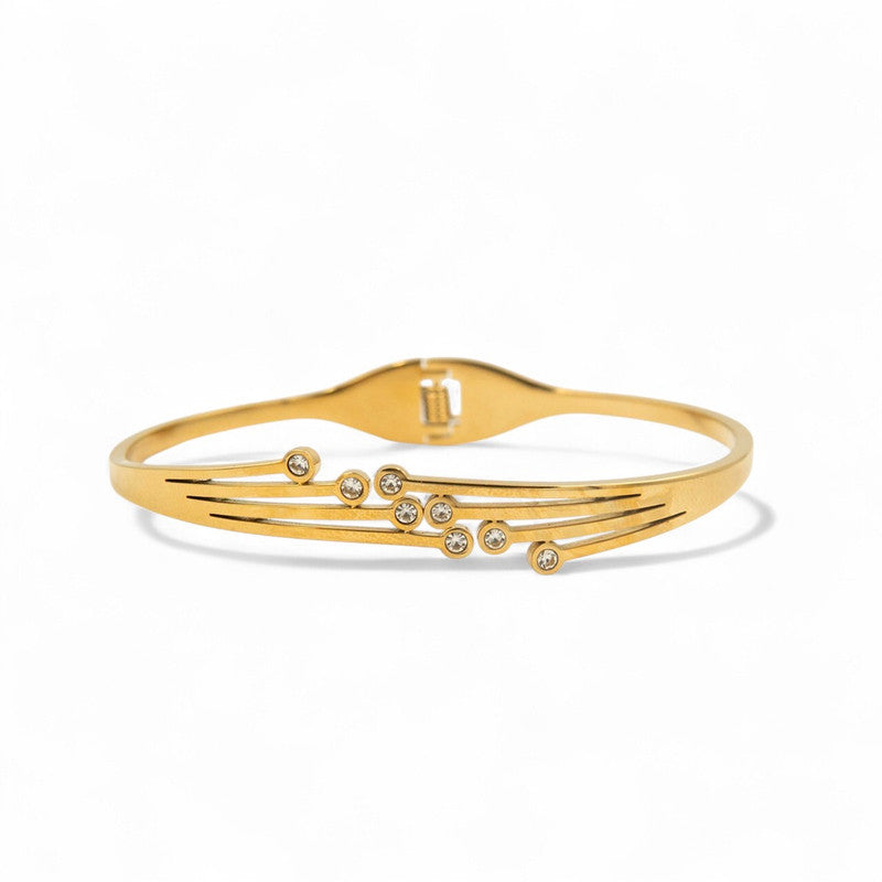 Gold Plated Stainless Steel Contemporary Anti Tarnish Geometric Bracelet