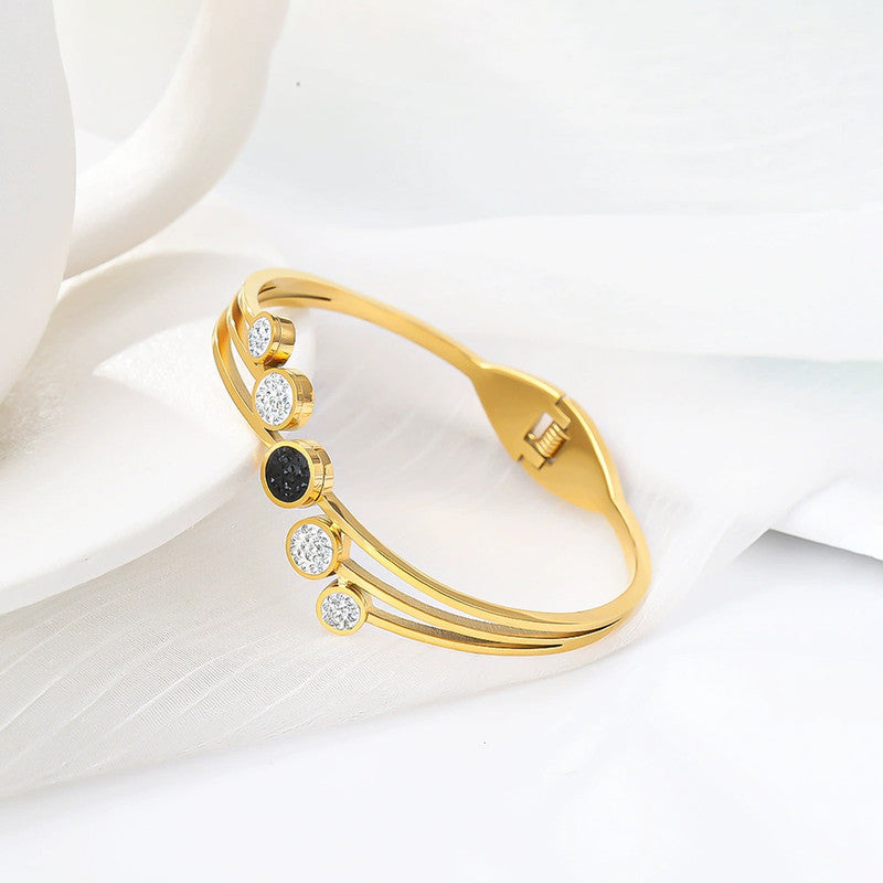 Gold Plated Stainless Steel Contemporary Anti Tarnish Geometric Bracelet