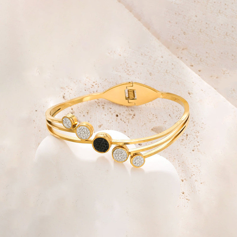 Gold Plated Stainless Steel Contemporary Anti Tarnish Geometric Bracelet