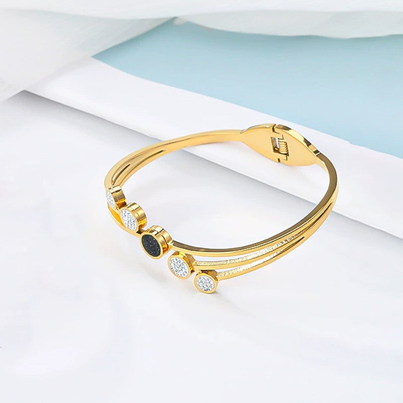 Gold Plated Stainless Steel Contemporary Anti Tarnish Geometric Bracelet