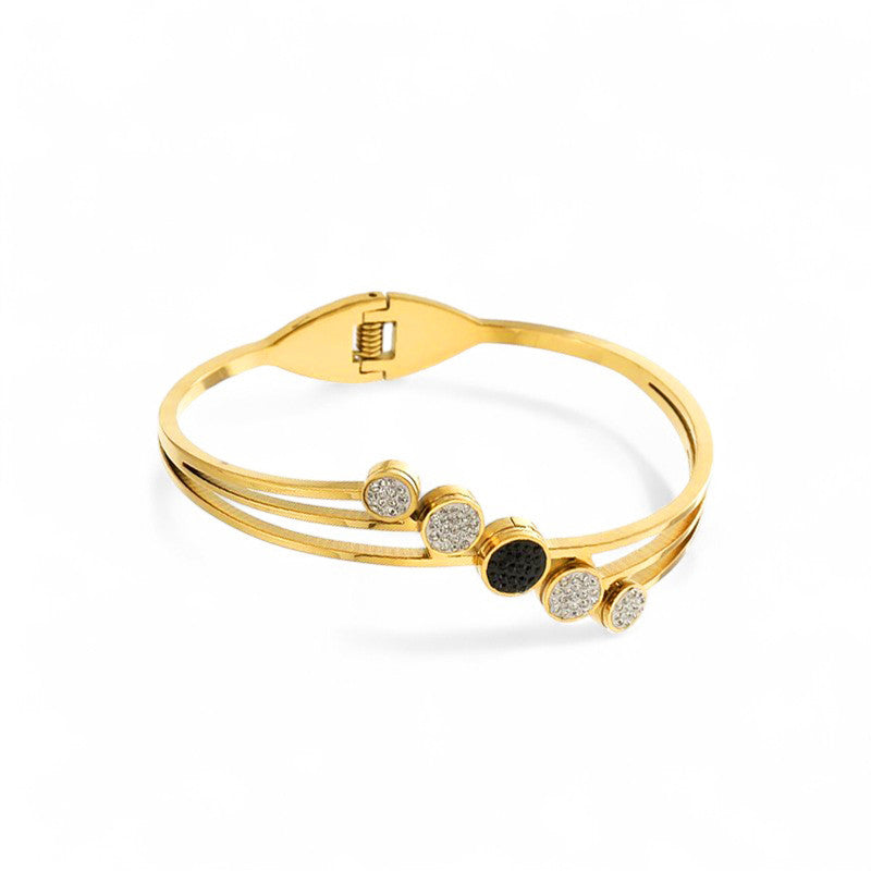 Gold Plated Stainless Steel Contemporary Anti Tarnish Geometric Bracelet