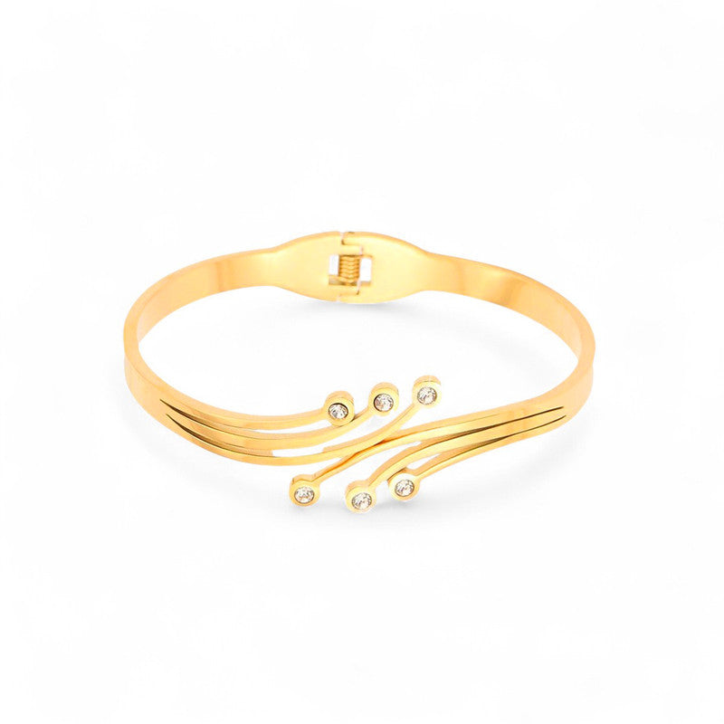 Gold Plated Stainless Steel Contemporary Anti Tarnish Geometric Bracelet