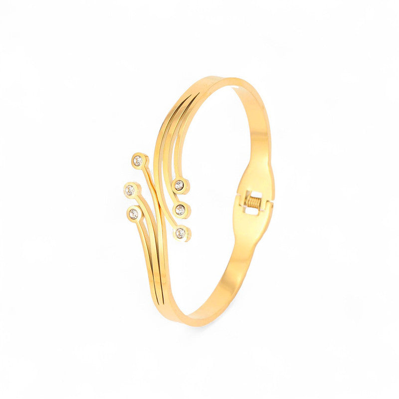 Gold Plated Stainless Steel Contemporary Anti Tarnish Geometric Bracelet