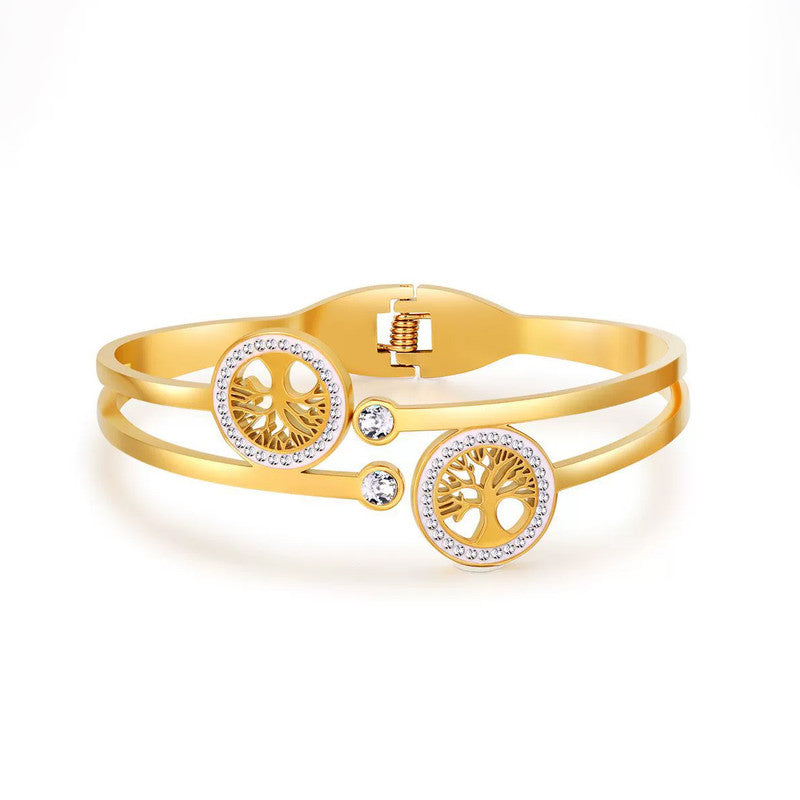 Gold Plated Stainless Steel Contemporary Anti Tarnish Geometric Bracelet