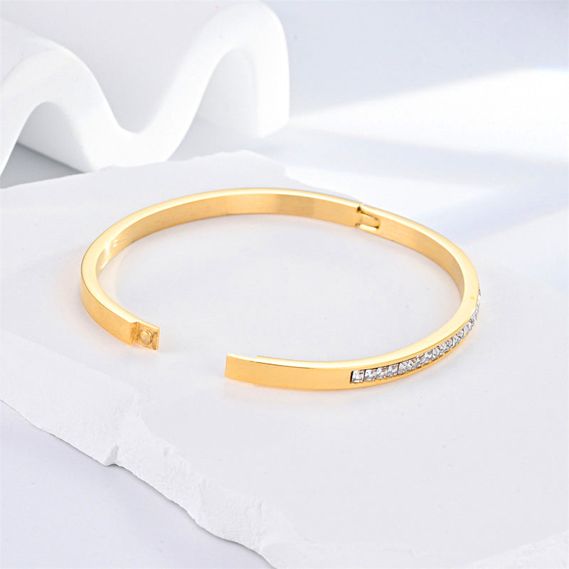 Gold Plated Stainless Steel Anti Tarnish Bangle Style Bracelet