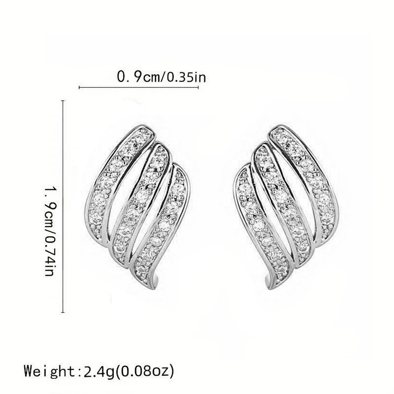 Silver Plated American Diamond Studded Contemporary Korean Stud Earrings