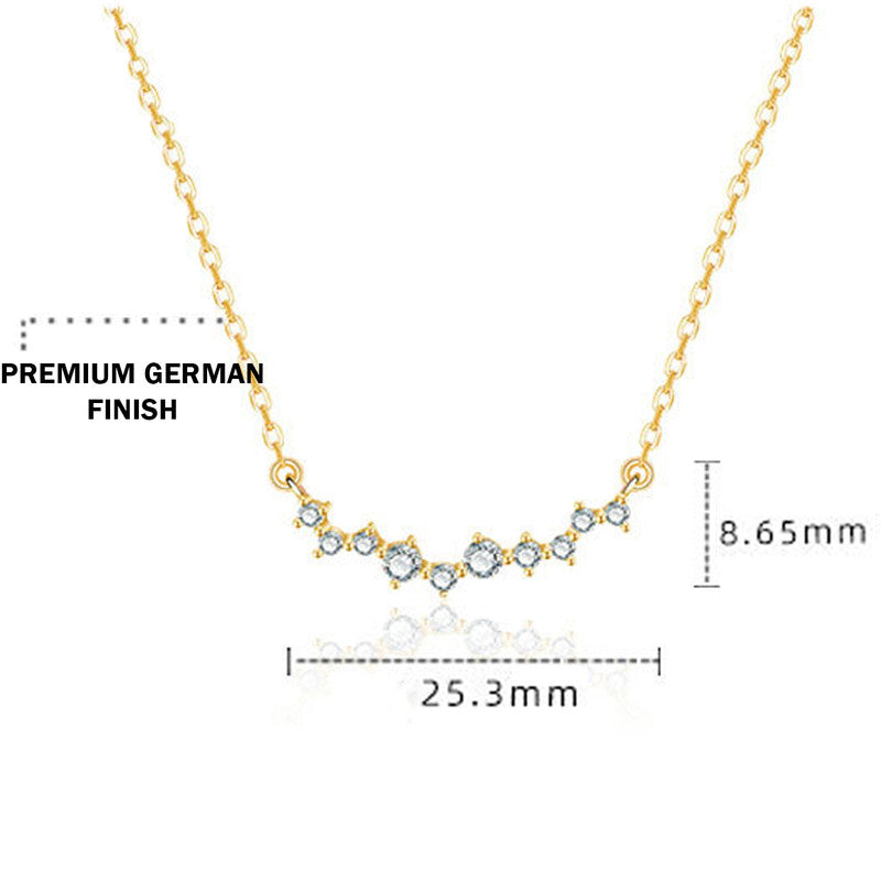 Gold Plated American Diamond Studded Contemporary Korean Pendant